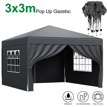 Gazebo Pop-Up Loefme – Tente de Jardin Imperméable 6 Côtés | 2,5x2,5M à 3x6M