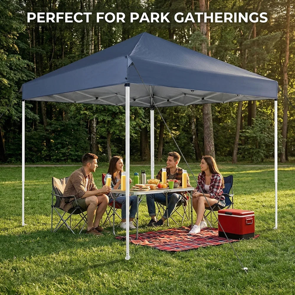 Kiosque Pliant 2x2 m – Tente Pop-Up Instantanée, Toile Oxford 420D UPF 50+, 3 Hauteurs, Sac de Transport