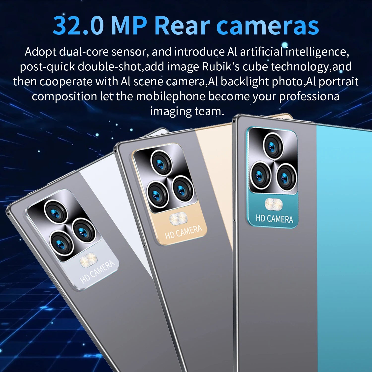 Tablette Android 13 - 10.36" 16GB RAM 1TB ROM, 10 Cœurs, 5G, 12000mAh, Dual SIM