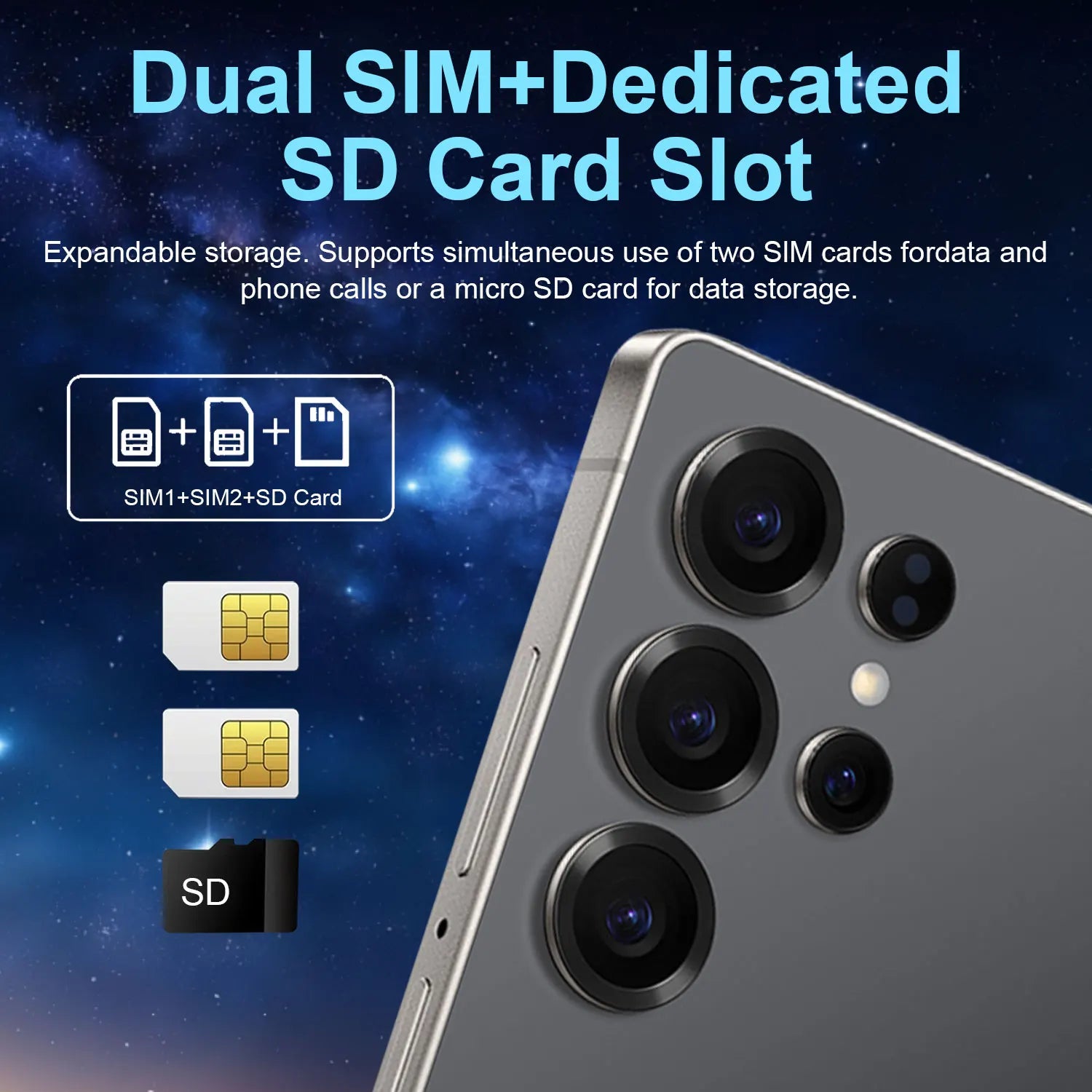 Smartphone 5G Android 14 - Écran 6.9" 16GB RAM 1TB ROM Double Caméra 108MP