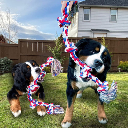 Large Dog Pet Toy Durable Chew Cotton Rope Five-Knot Dog Pet Supplies for Dogs and Cats