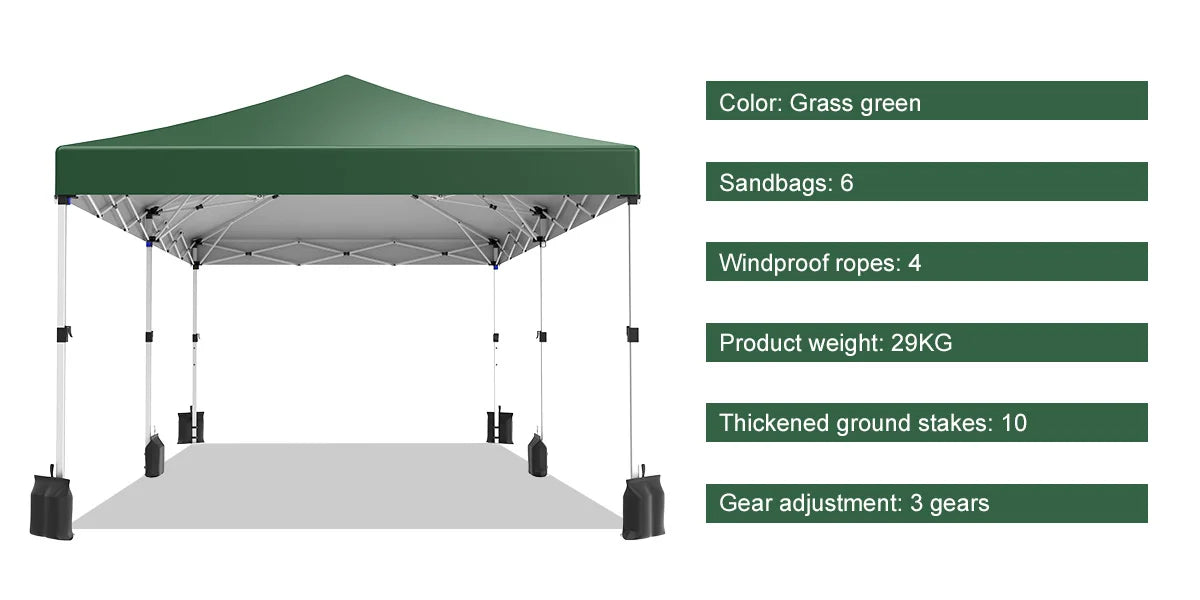 Gazebo Pop-Up Loefme – Tente de Jardin Imperméable 6 Côtés | 2,5x2,5M à 3x6M