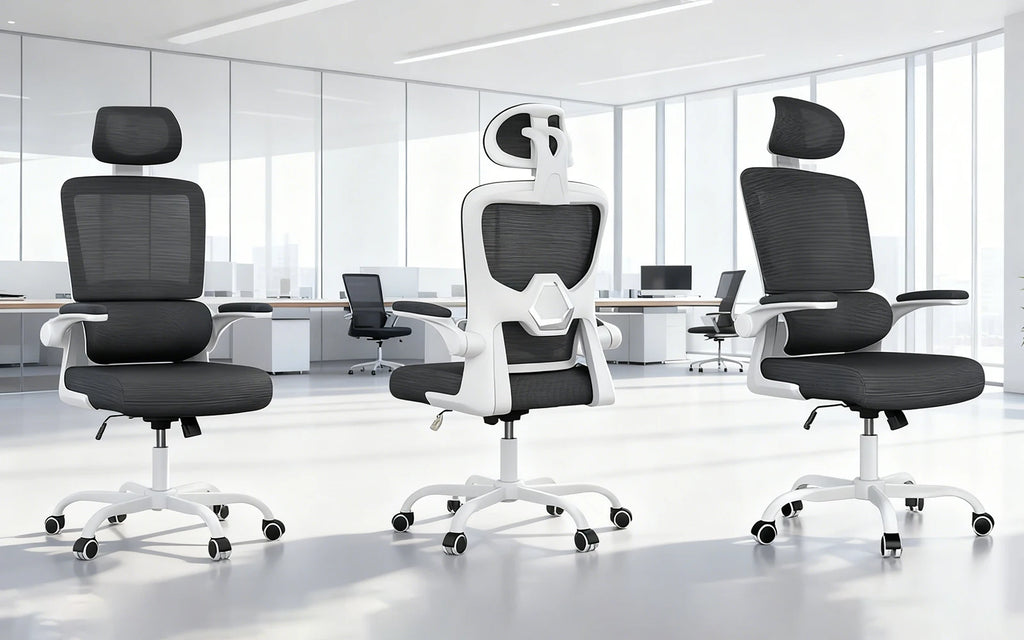 Chaise Bureau Ergonomique - Accoudoirs Pliables Dossier Respirant Réglable