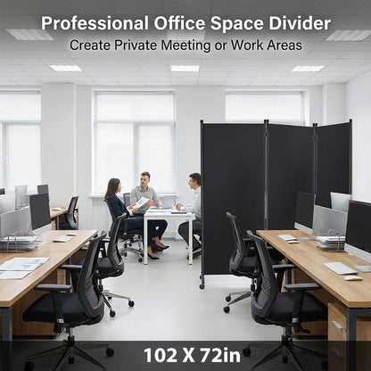Écran de Confidentialité Pliable sur Roulettes – Paravent Mobile 3 ou 6 Panneaux, Intérieur/Extérieur