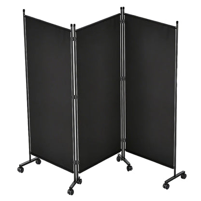 Écran de Confidentialité Pliable sur Roulettes – Paravent Mobile 3 ou 6 Panneaux, Intérieur/Extérieur