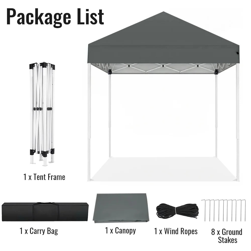 Kiosque Pliant 2x2 m – Tente Pop-Up Instantanée, Toile Oxford 420D UPF 50+, 3 Hauteurs, Sac de Transport