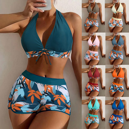 Maillot de Bain Femme Taille Haute Couleur Unie & Imprimé – 21 Coloris, S à 3XL