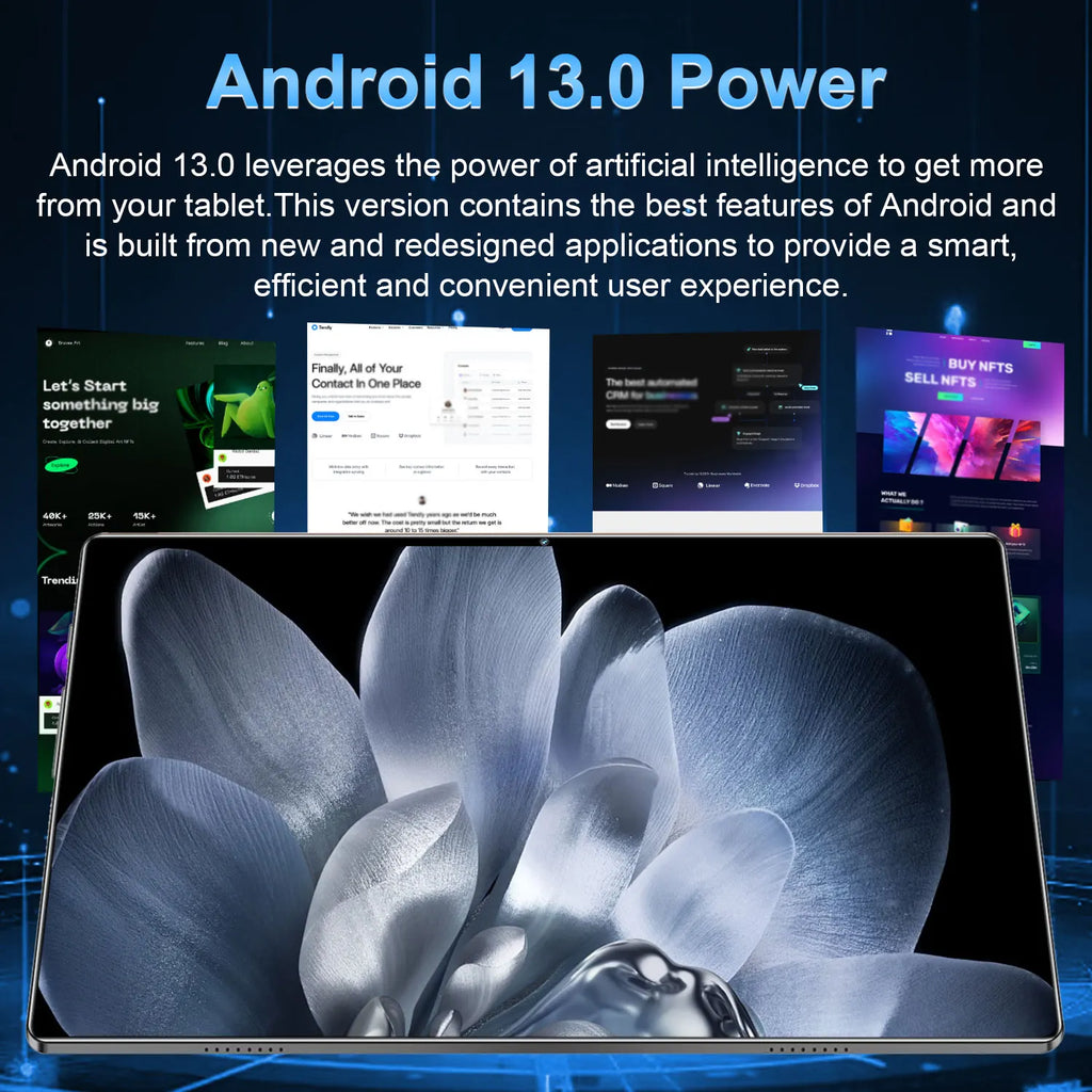 Tablette Android 13 5G 10.36" - 16GB RAM 1TB - Écran 2K - Batterie 20000mAh