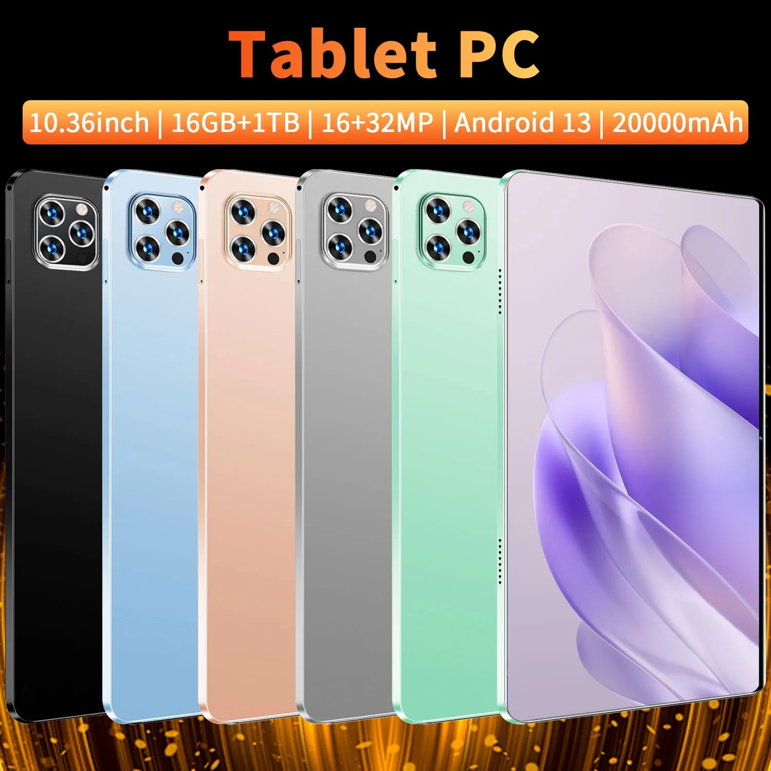 Tablette Android 14 - 10.36" 16GB RAM 1TB ROM, Snapdragon 8 Gen2, 5G, 20000mAh, 4K HD