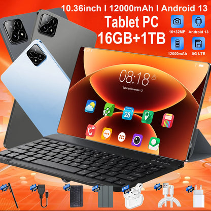 Tablette Android PRO6 2026 — 5G, 10 Cœurs, Écran 10,36" 4K, Double SIM, 12000mAh