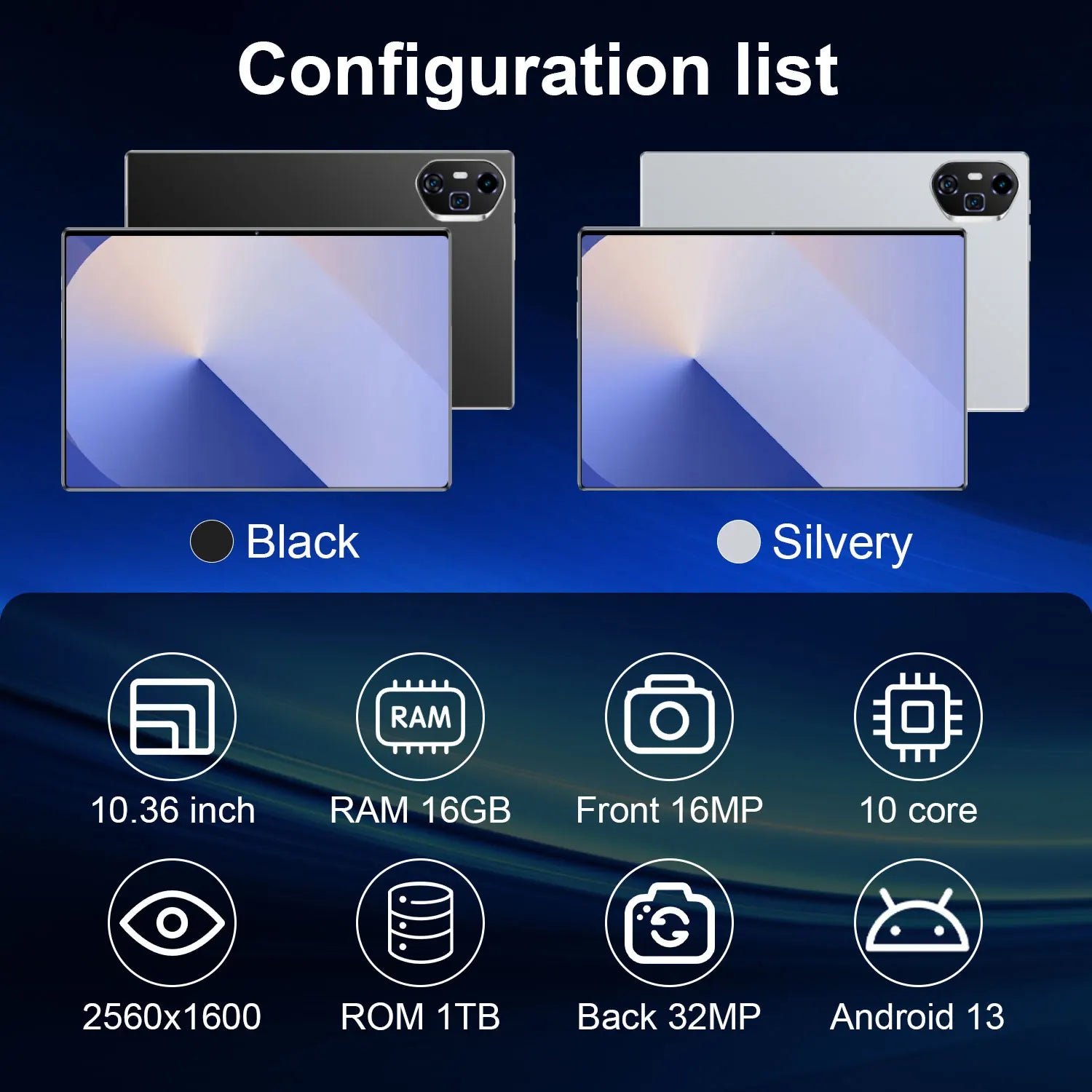 Tablette 300Pro 10,36" Android 14 - Snapdragon 8Gen2 16 Go+1 To 5G