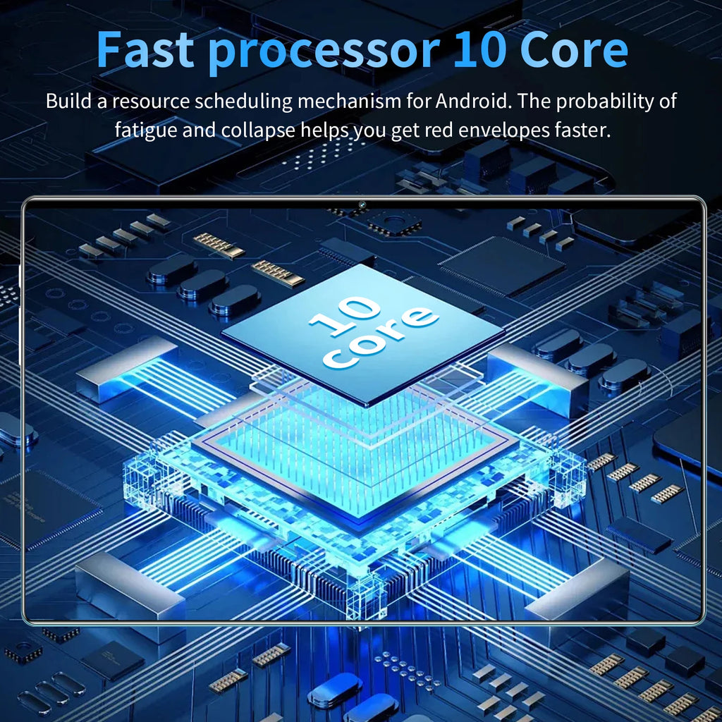 Tablette Android 13 - 10.36" 16GB RAM 1TB ROM, 10 Cœurs, 5G, 12000mAh, Dual SIM