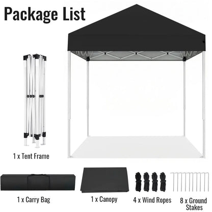 Kiosque Pliant 2x2 m – Tente Pop-Up Instantanée, Toile Oxford 420D UPF 50+, 3 Hauteurs, Sac de Transport