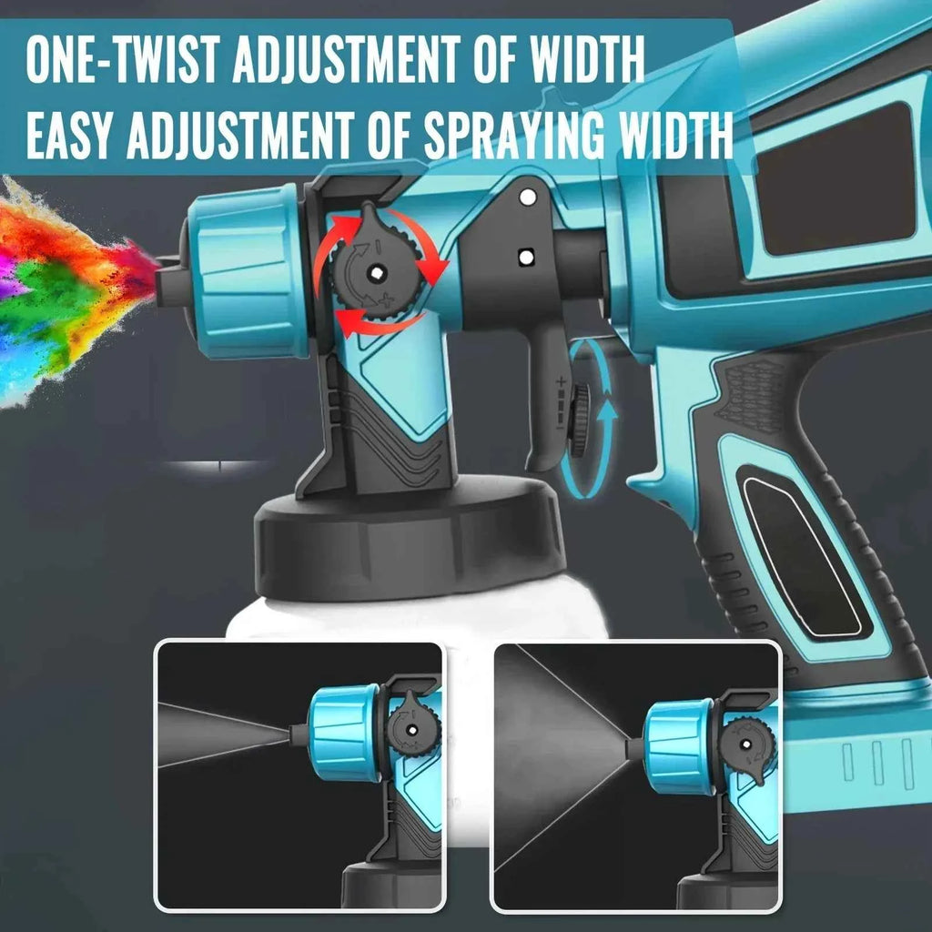 Pistolet à Peinture Sans Fil 1000ml Électrique Batterie