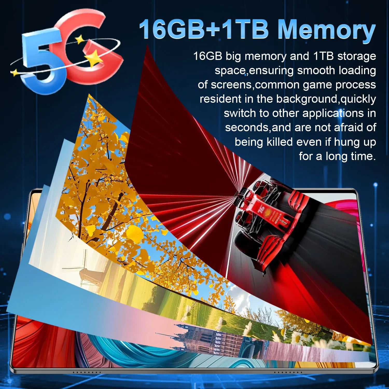 Tablette Android 13 5G 10.36" - 16GB RAM 1TB - Écran 2K - Batterie 20000mAh