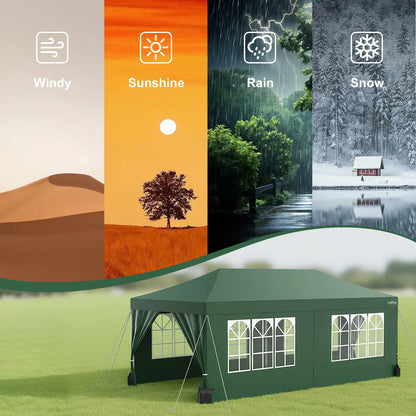 Gazebo Pop-Up Loefme – Tente de Jardin Imperméable 6 Côtés | 2,5x2,5M à 3x6M
