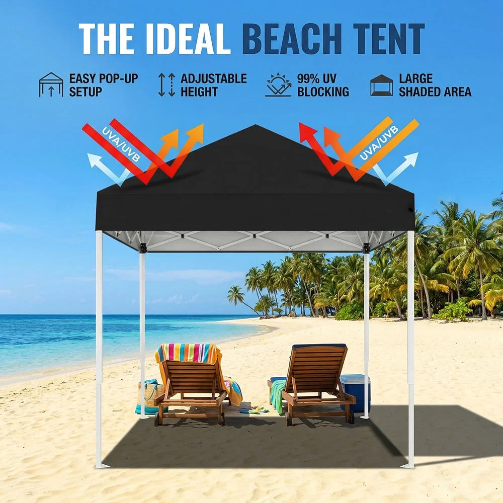Kiosque Pliant 2x2 m – Tente Pop-Up Instantanée, Toile Oxford 420D UPF 50+, 3 Hauteurs, Sac de Transport