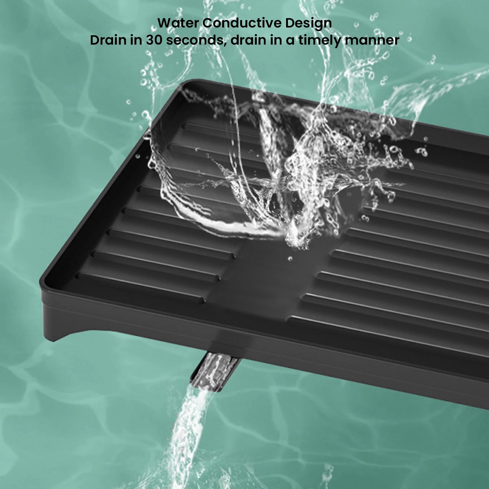 Égouttoir à vaisselle auto-drainant en acier carbone – Noir, 2 niveaux