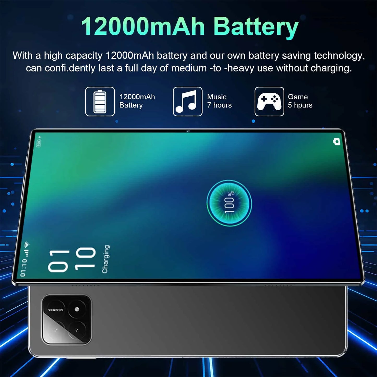 Tablette Android PRO6 2026 — 5G, 10 Cœurs, Écran 10,36" 4K, Double SIM, 12000mAh