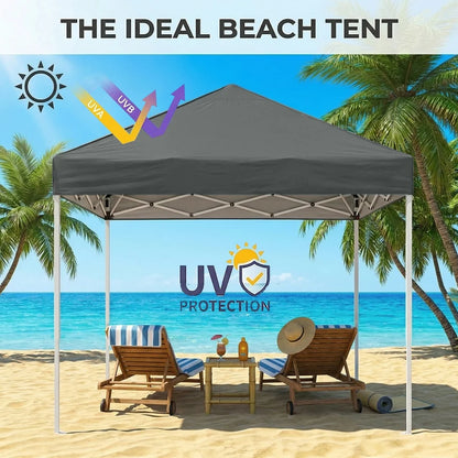 Kiosque Pliant 2x2 m – Tente Pop-Up Instantanée, Toile Oxford 420D UPF 50+, 3 Hauteurs, Sac de Transport