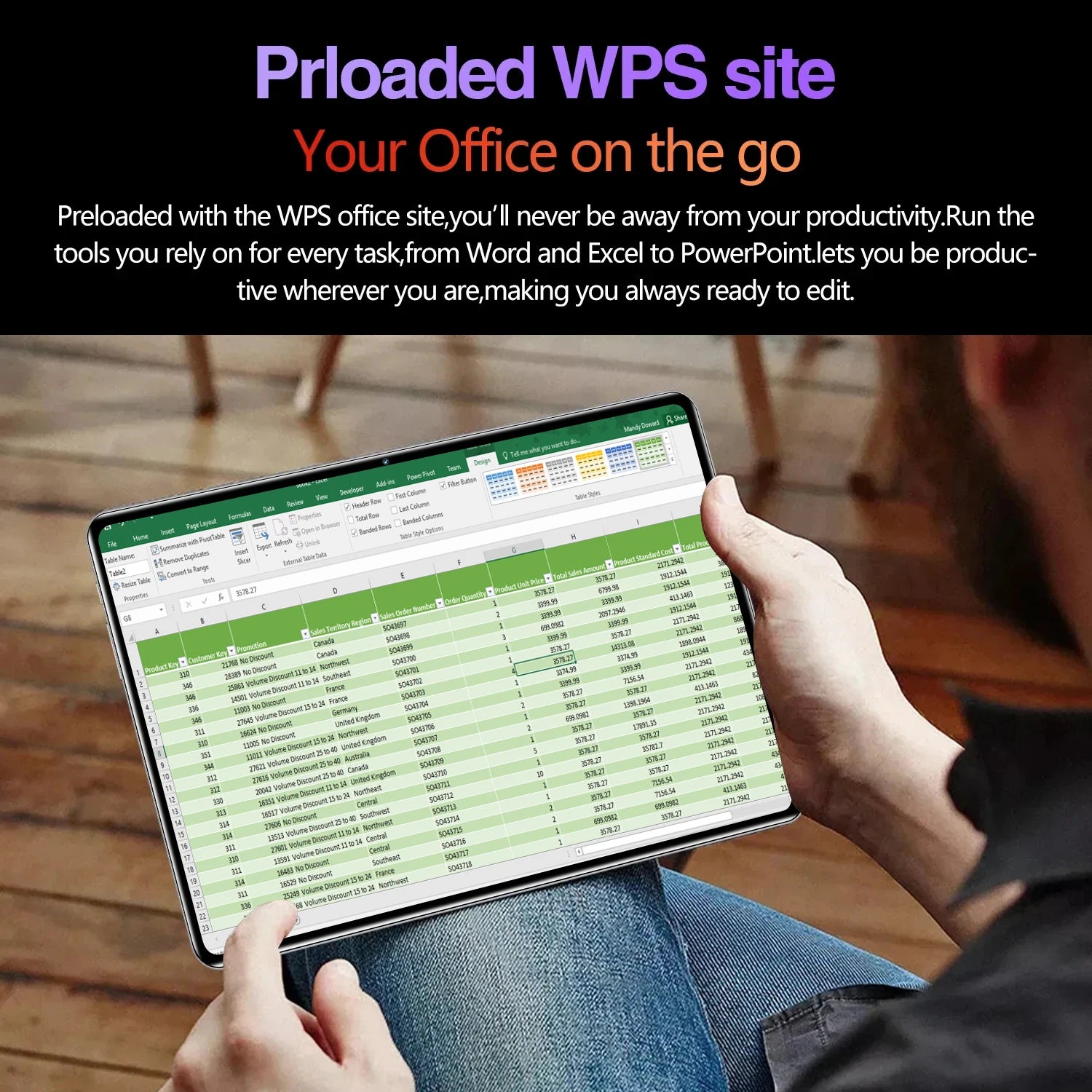 Tablette Android 14 - 10.36" 16GB RAM 1TB ROM, Snapdragon 8 Gen2, 5G, 20000mAh, 4K HD