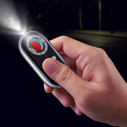 Détecteur de Caméra Cachée Infrarouge 3-en-1 — Anti-Espion, Alarme Personnelle & Lampe LED