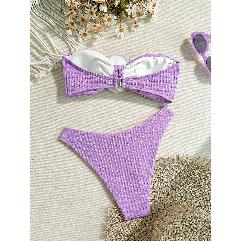Bikini Deux Pièces Femme Fleurs Brodées – Style Européen Sexy