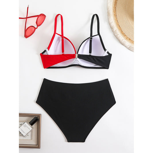 Bikini Deux Pièces Femme À Pois Sexy – Noir/Rouge & Pois – S à XXL