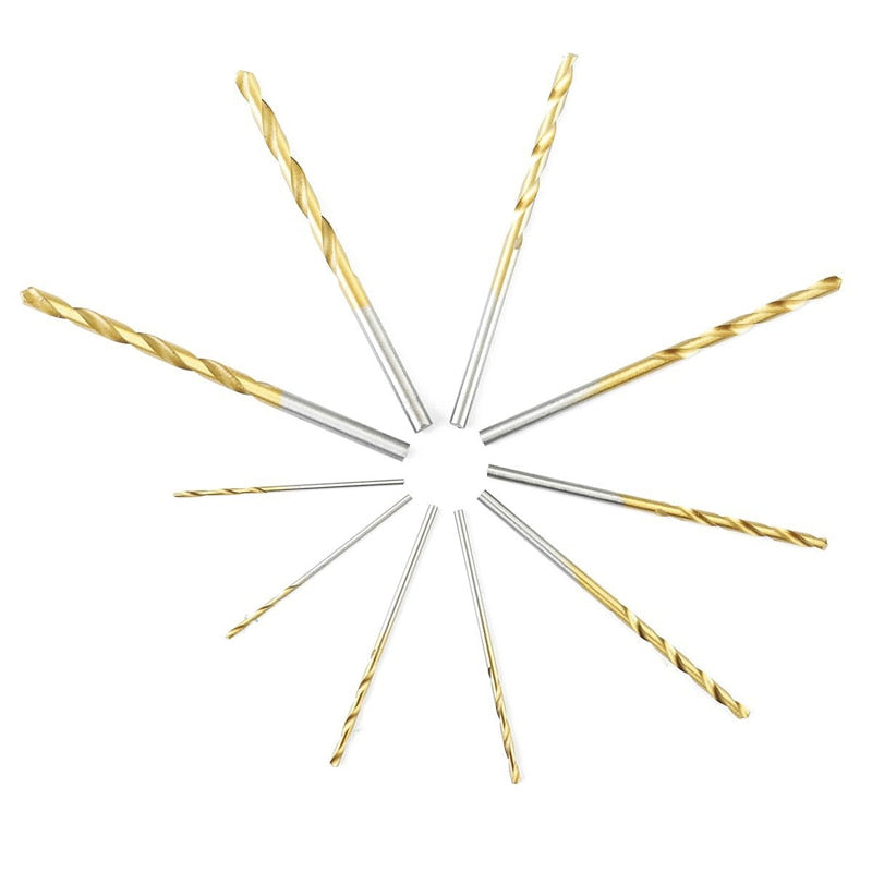 Lot 50 Forets HSS Revêtement Titane 1-3mm - Acier Rapide Haute Qualité Perçage