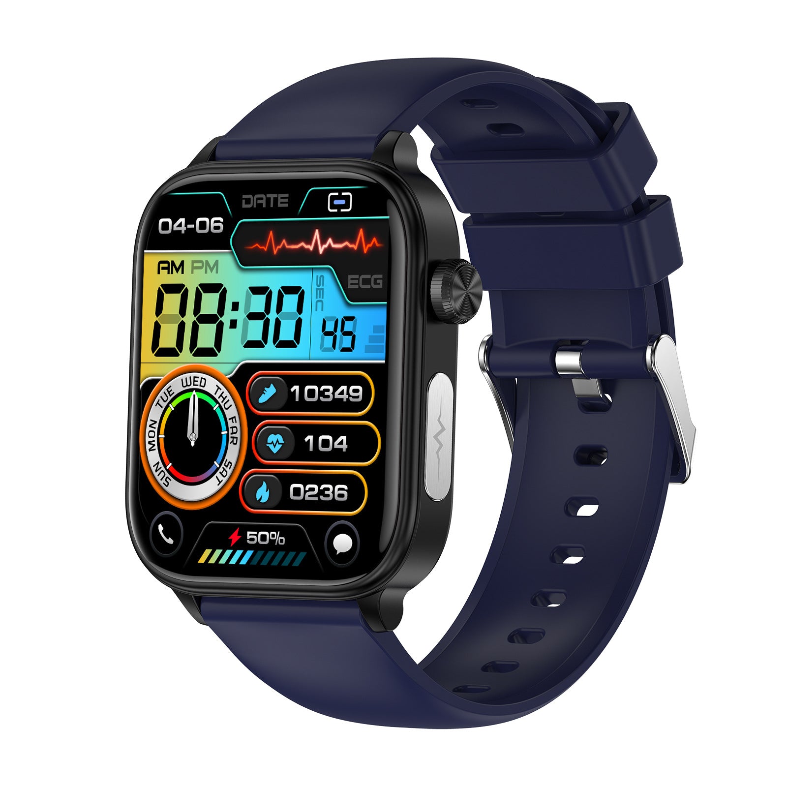 Montre Connectée ET570 - Appel Bluetooth, ECG, Glycémie Non-Invasive et Oxygène Sanguin