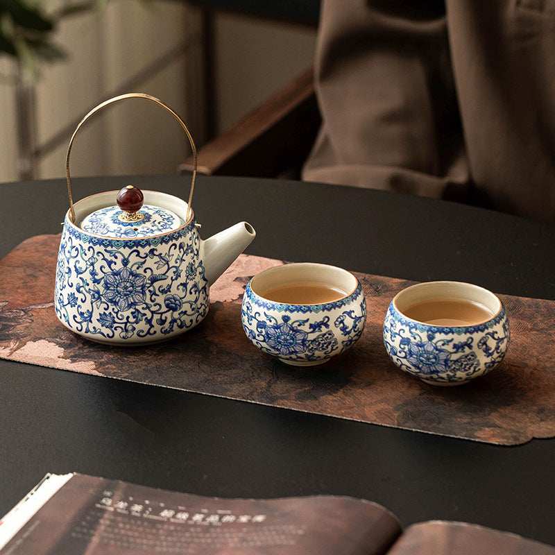 Service à Thé Porcelaine Ru Kiln Luxe - Coffret Cadeau Céramique Chinoise