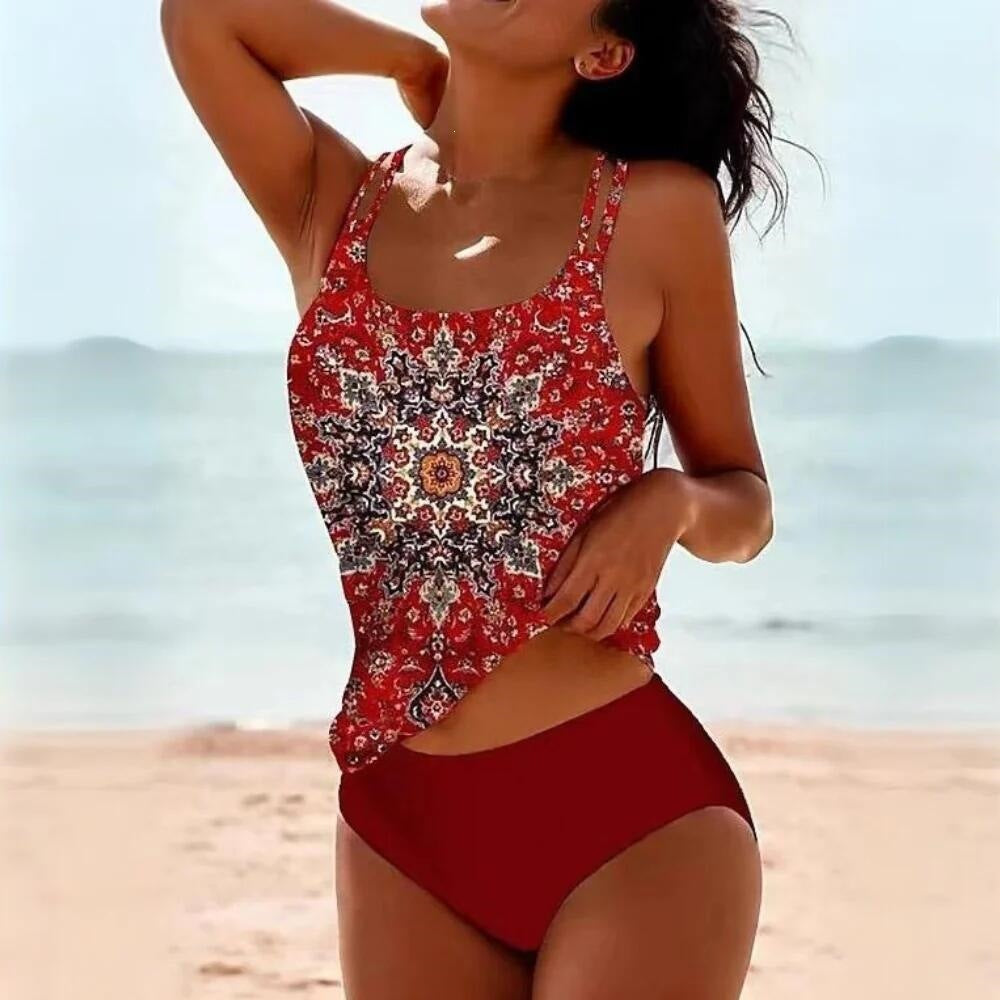 Maillot de Bain Deux Pièces Femme — Bikini Imprimé à Pois Style Rétro