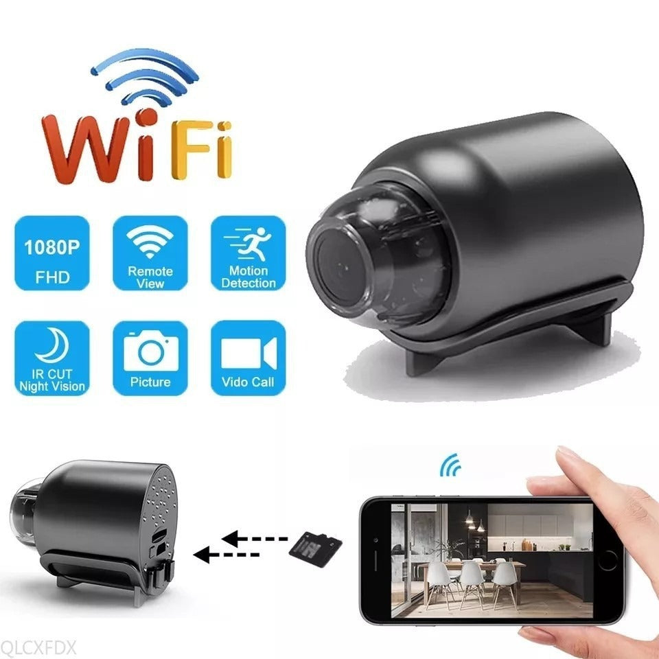 Mini Caméra WiFi X5 Full HD 1080p – Vision Nocturne, Détection de Mouvement, Surveillance Intérieure
