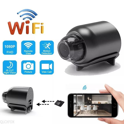 Mini Caméra WiFi X5 Full HD 1080p – Vision Nocturne, Détection de Mouvement, Surveillance Intérieure