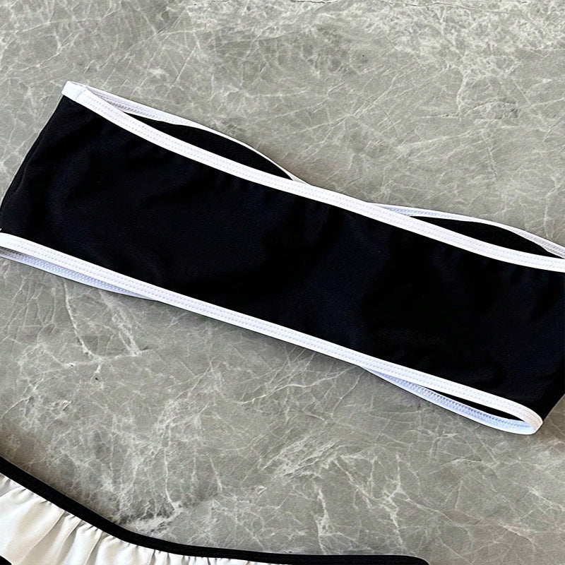 Bikini Deux Pièces Femme Volanté Dos Nu Sexy Noir – Plage Source Thermale