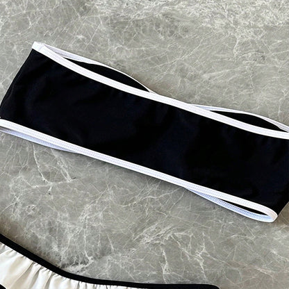 Bikini Deux Pièces Femme Volanté Dos Nu Sexy Noir – Plage Source Thermale