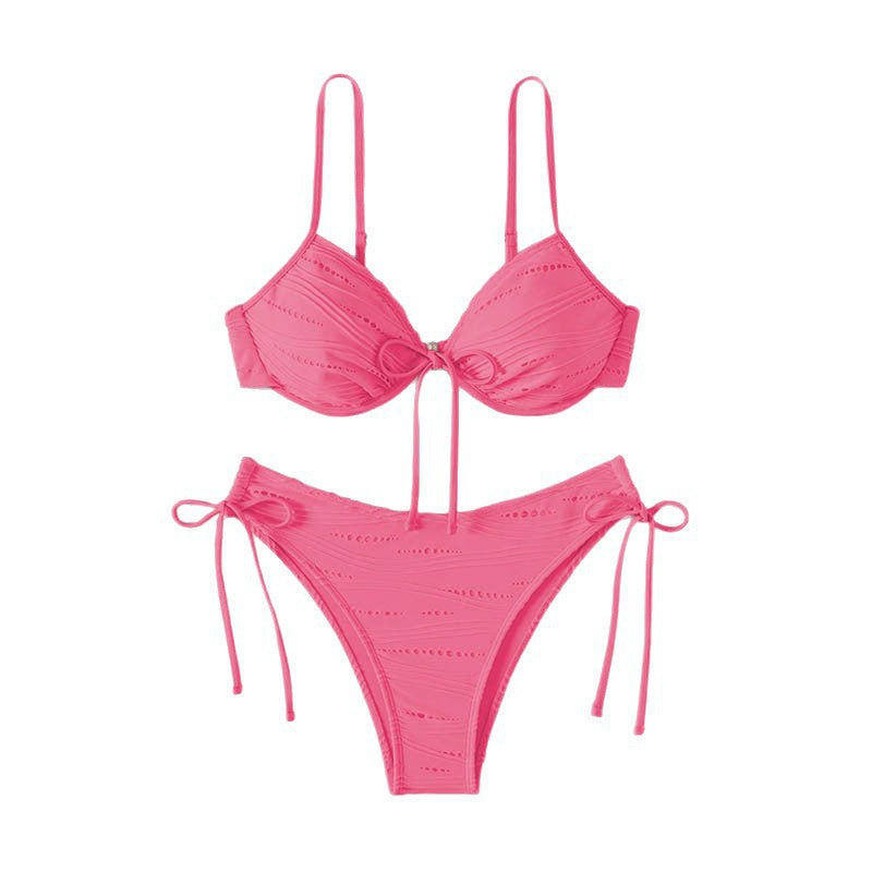 Bikini Deux Pièces Femme Couleur Unie À Nouer Chic – 8 Coloris, S à XL