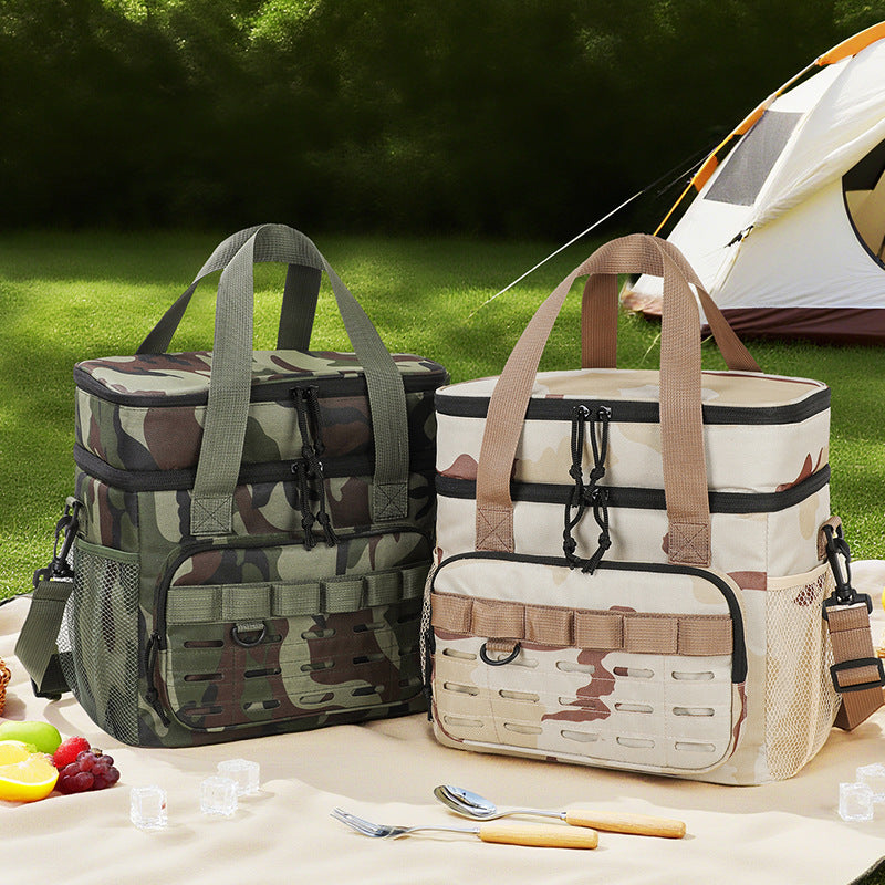 Sac Isotherme Double Couche Camouflage - Grande Capacité pour Pique-nique, Camping et Livraison - APPRO-DISTRI