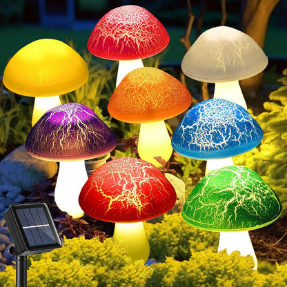 Guirlande Solaire Champignons LED – 8 Lampes Extérieur Imperméable IP66