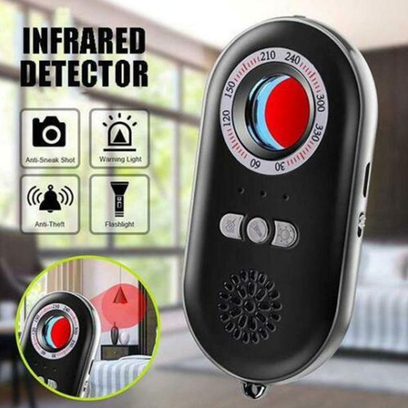 Détecteur de Caméra Cachée Infrarouge 3-en-1 — Anti-Espion, Alarme Personnelle & Lampe LED