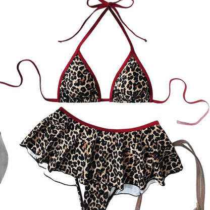Bikini Deux Pièces Femme Premium Imprimé – Léopard, Pois, Rose Beige