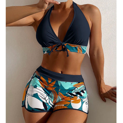 Maillot de Bain Femme Taille Haute Couleur Unie & Imprimé – 21 Coloris, S à 3XL