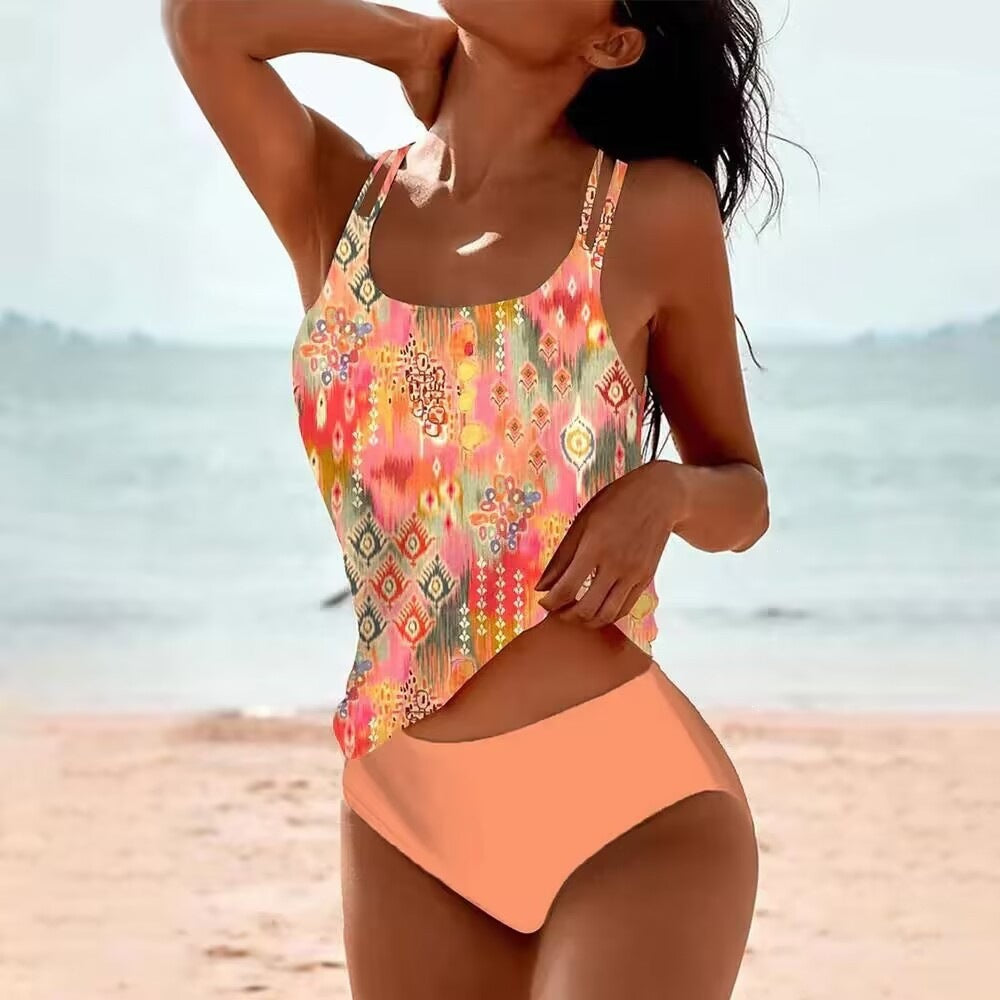 Maillot de Bain Deux Pièces Femme — Bikini Imprimé à Pois Style Rétro