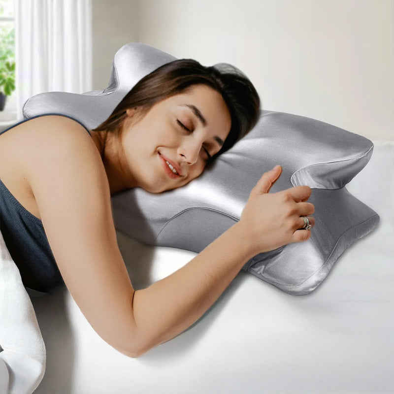 Oreiller Ergonomique Papillon Mousse Mémoire de Forme - Soutien Cervical Orthopédique