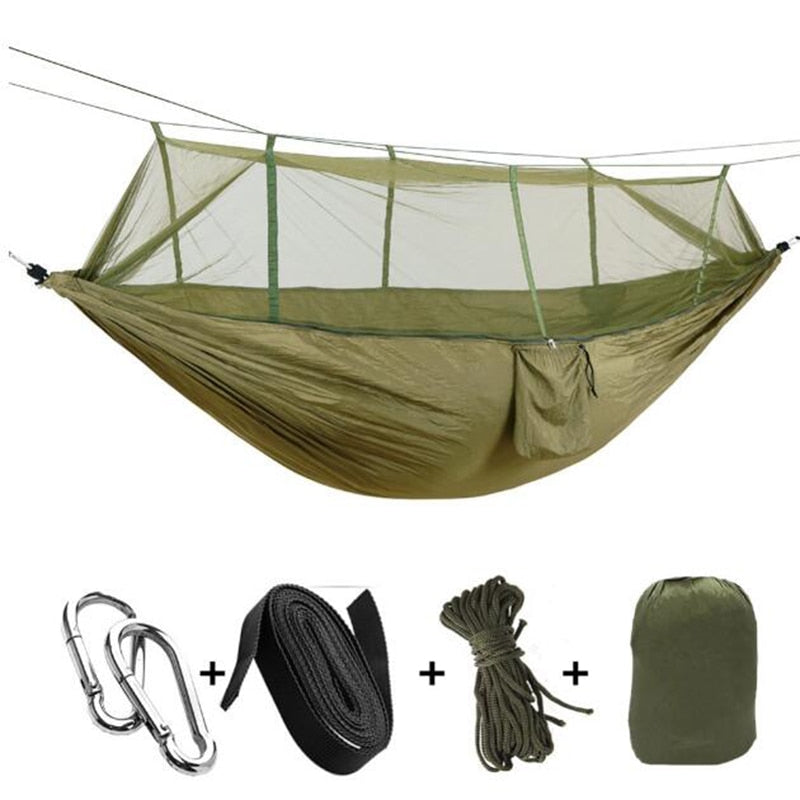 Hamac Camping 2 Personnes Ultraléger avec Moustiquaire – 260x140 cm