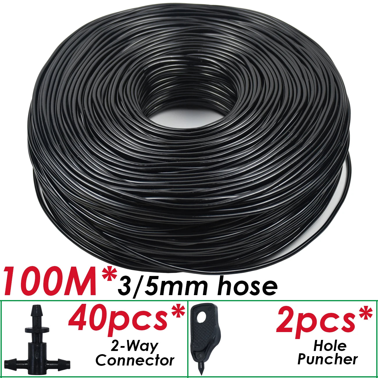 Kit Micro-Irrigation Goutte-à-Goutte SPRYCLE – Tuyau PVC 3/5mm avec Connecteur et Goutteurs (5M à 140M)