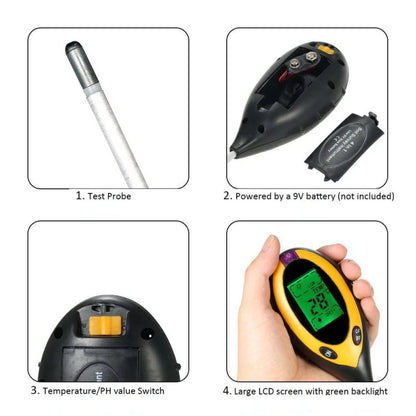 Testeur de Sol 3-en-1 / 4-en-1 – pH, Humidité, Lumière | Jardin & Plantes