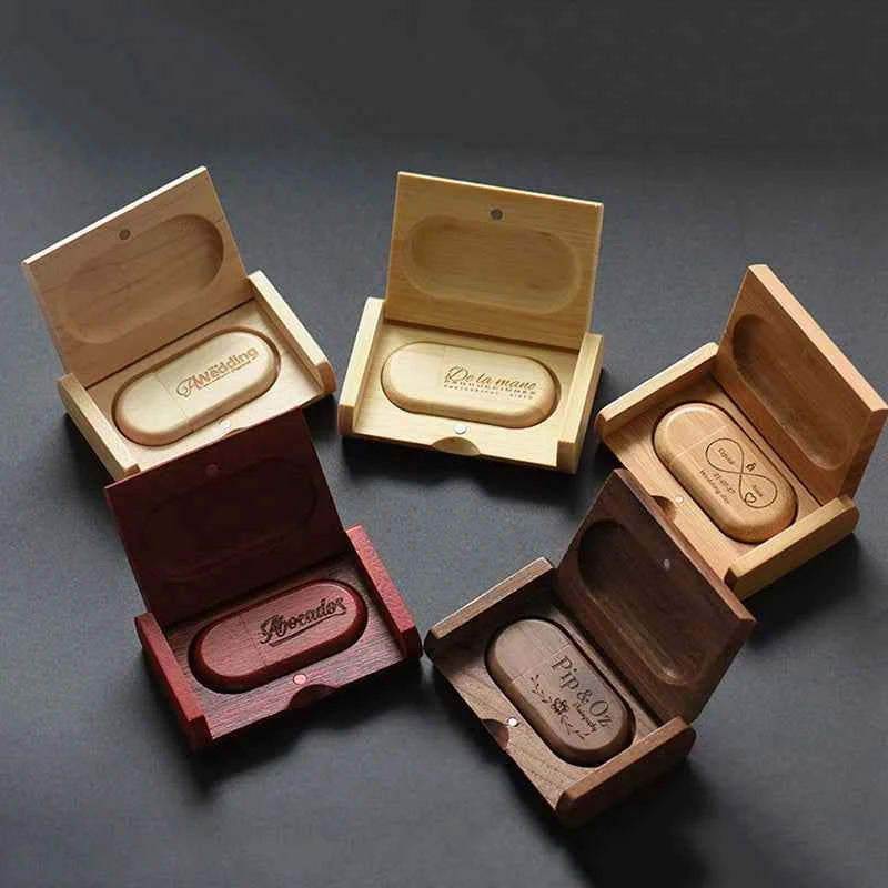 Clé USB Bois Personnalisable JASTER - 4GB à 128GB avec Boîtier Cadeau