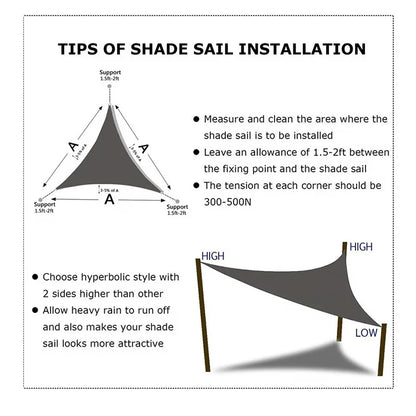 Voile d’ombrage triangulaire en HDPE – Ombrage 90-95%, Anti-UV | Terrasse, Jardin, Piscine