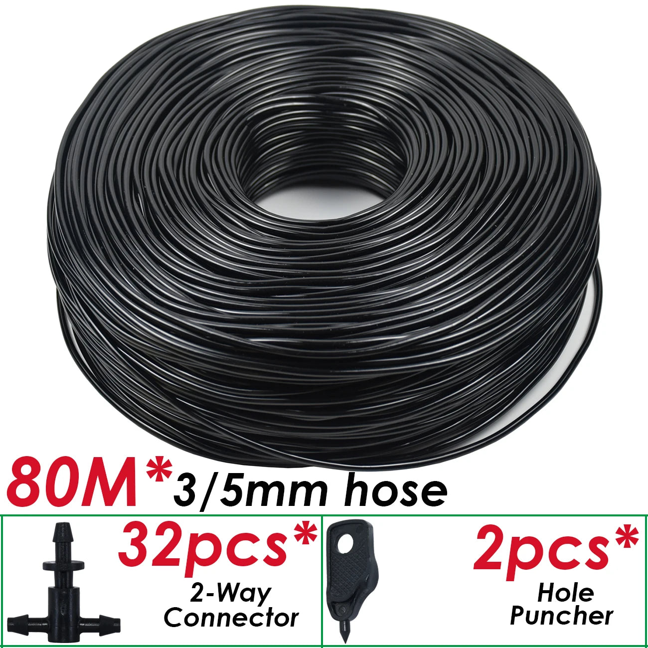 Kit Micro-Irrigation Goutte-à-Goutte SPRYCLE – Tuyau PVC 3/5mm avec Connecteur et Goutteurs (5M à 140M)